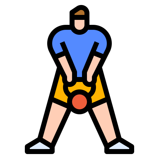 man performing a kettlebell swing